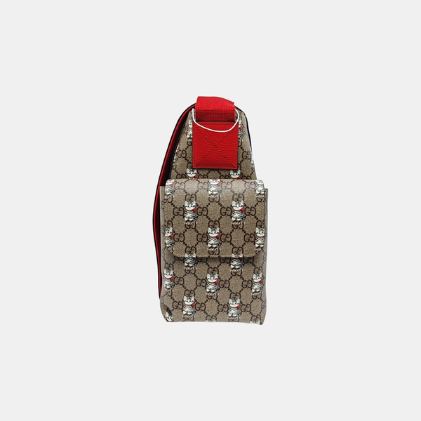GG Supreme Medium Monogram Coated Canvas Brown