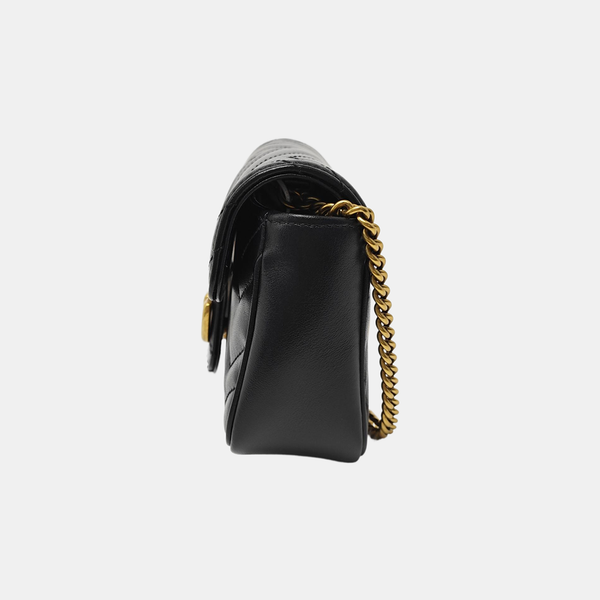 GG Marmont Mini Quilted Calfskin Black