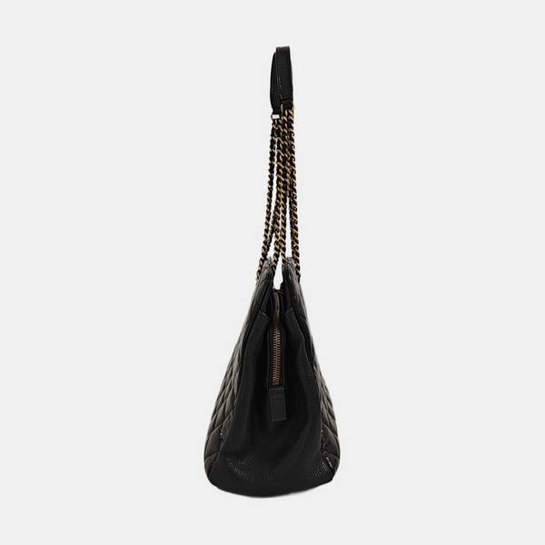 Quilted Calfskin Tote Bag Black