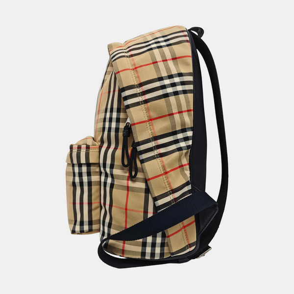 Quilted Fabric Backpack Beige