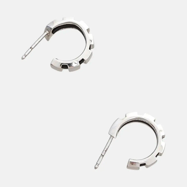 18k White Gold Silver Stud Earrings