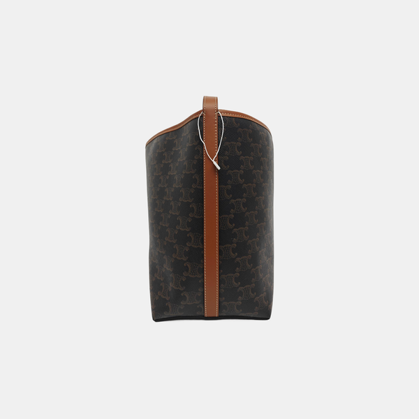 Coated Canvas Shoulder Bag Brown