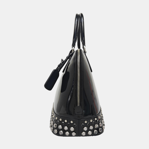 Patent Leather Top Handle Bag Black