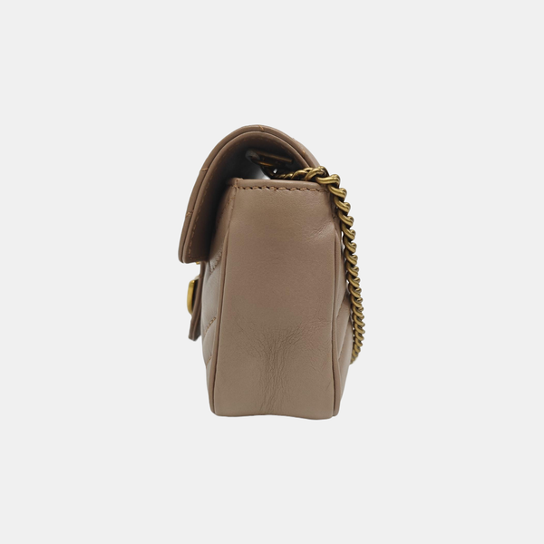 GG Marmont Mini Quilted Calfskin Beige