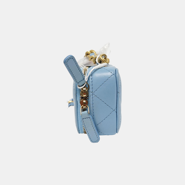 Authenticated pre-owned VANITY CASE Quilted Lambskin Blue - Shoulder Bag at Looply