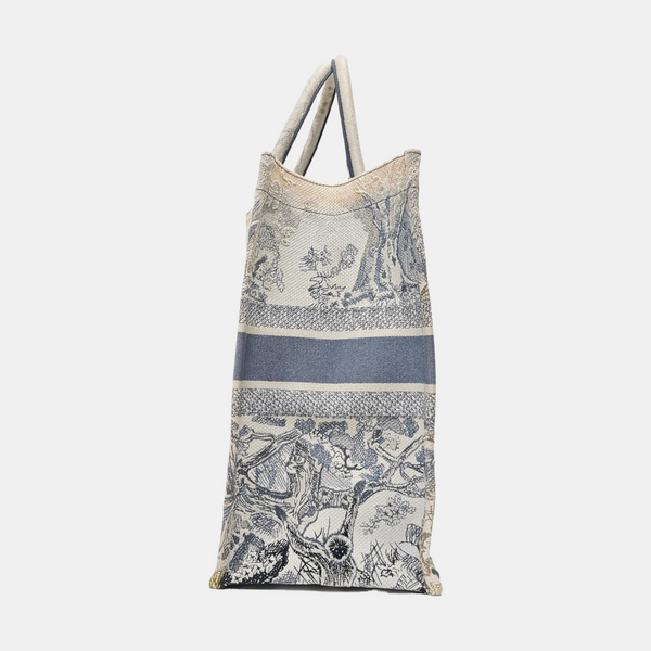 Book Tote Large Canvas Blue