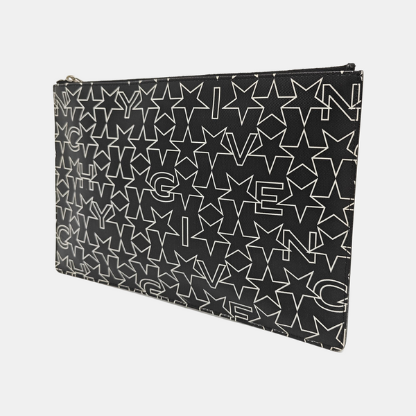 Coated Canvas Clutch Black