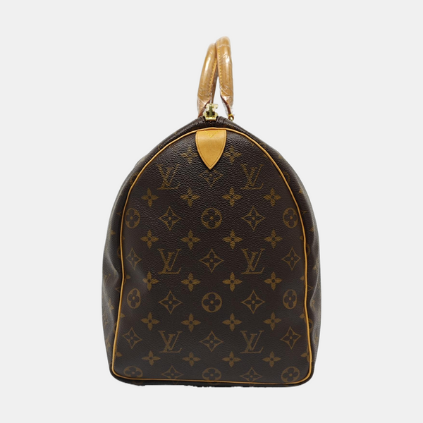 KEEPALL 45 Monogram Coated Canvas Brown