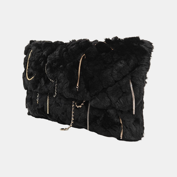 Fur Clutch Black