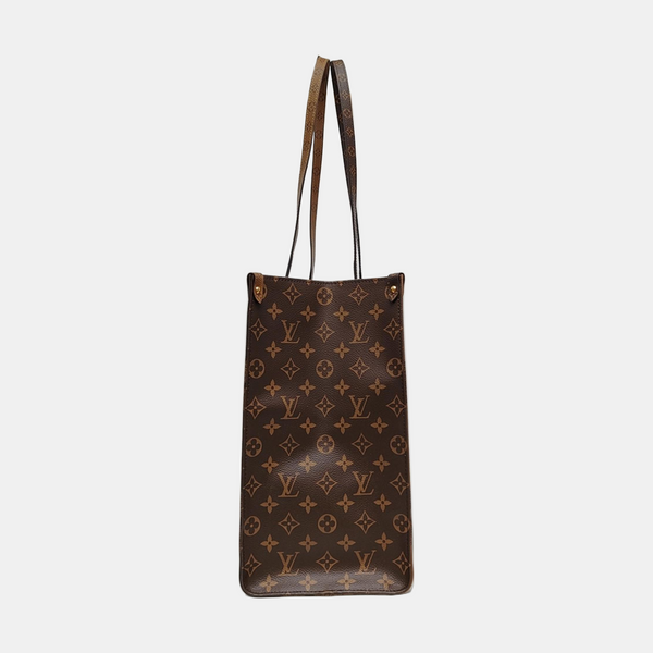 Authenticated pre-owned ONTHEGO GM Monogram Coated Canvas Brown - Tote Bag at Looply