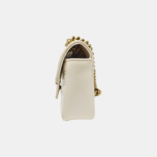 GG Marmont Small Quilted Calfskin White