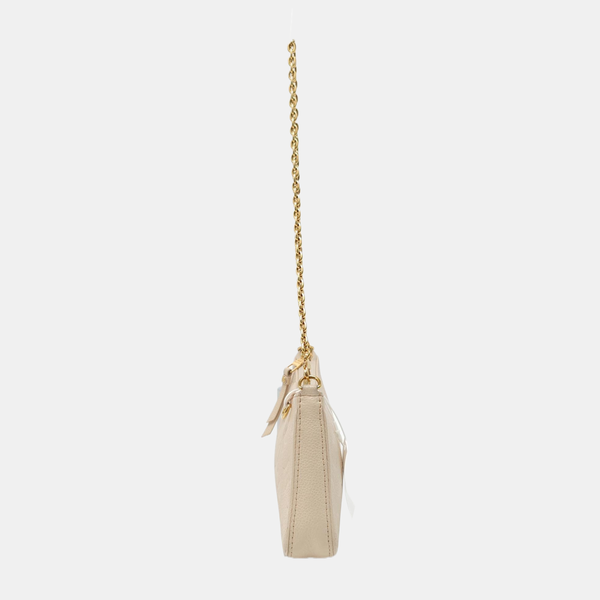 EASY POUCH ON STRAP Calfskin Beige