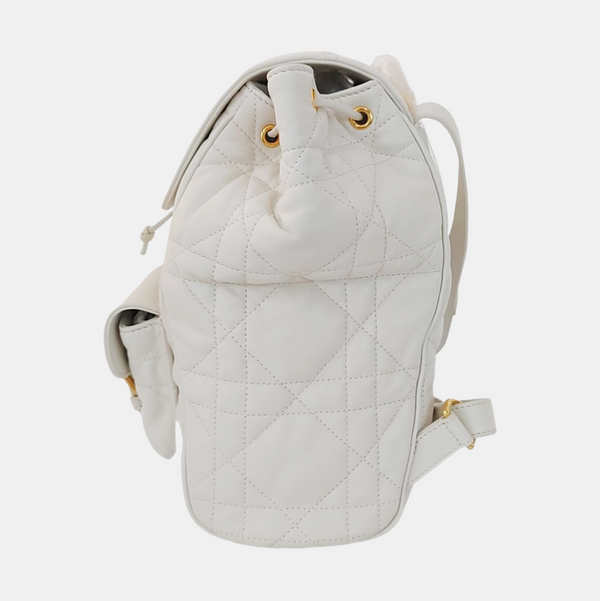 Dior Caro Medium Cannage Lambskin White