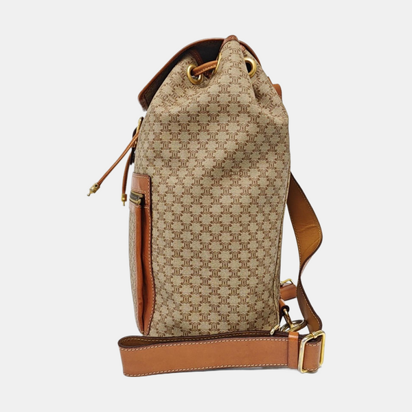 Coated Canvas Backpack Beige