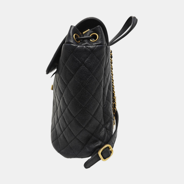 FILIGREE Small Quilted Grained Calfskin Black