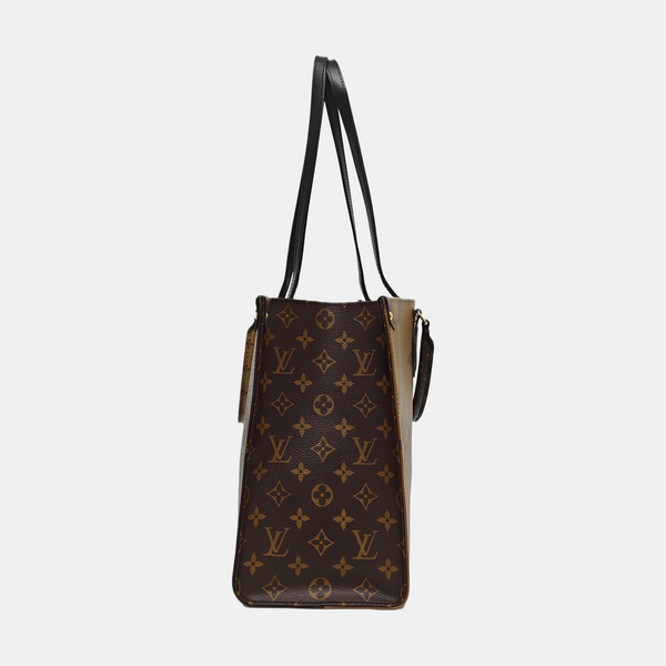 Authenticated pre-owned ONTHEGO MM Monogram Coated Canvas Brown - Tote Bag at Looply