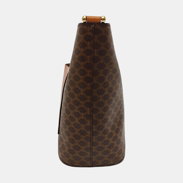 Coated Canvas Clutch Brown
