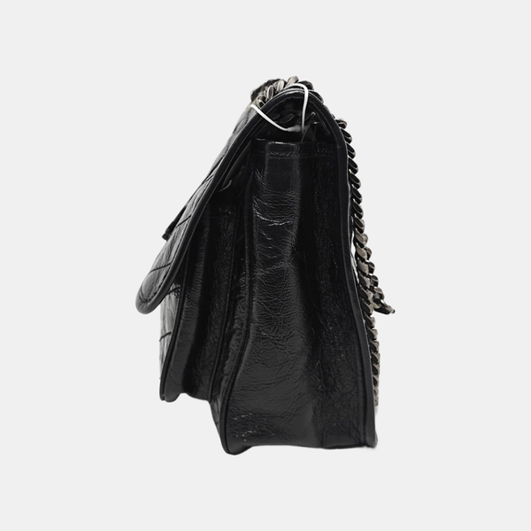 NIKI Medium Chevron Calfskin Black