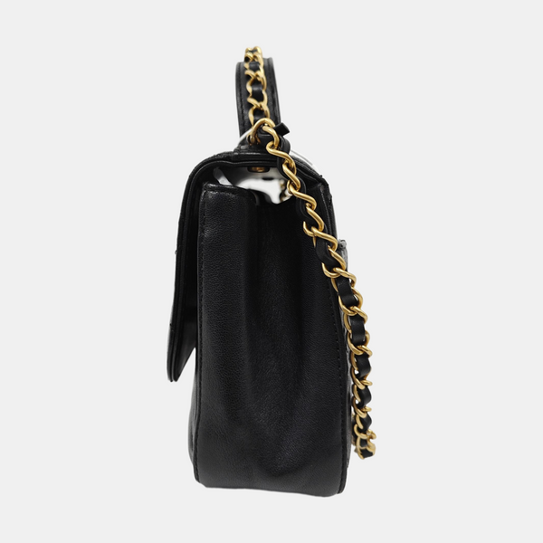 CHAIN INFINITY TOP HANDLE Quilted Lambskin Black