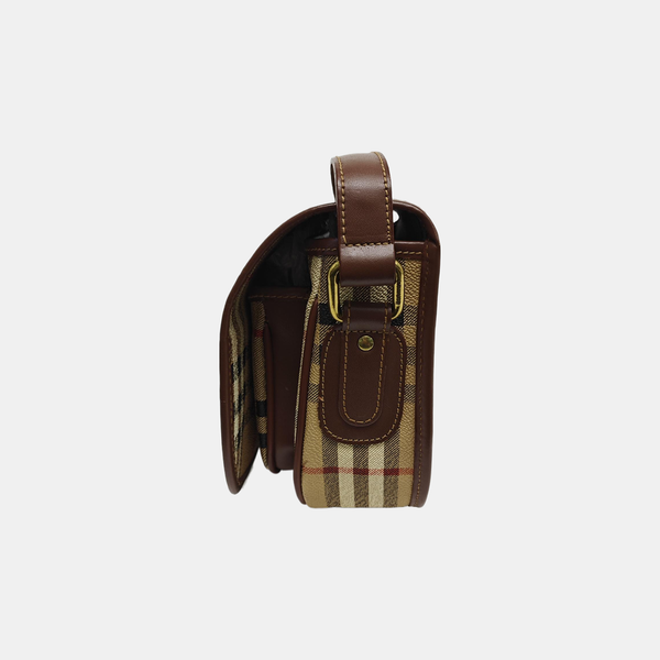 Coated Canvas Shoulder Bag Beige