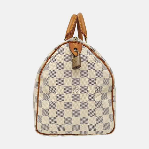 SPEEDY 30 Damier Azur Coated Canvas White