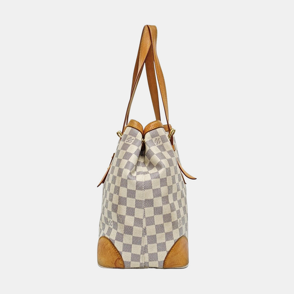 HAMPSTEAD MM Damier Azur Coated Canvas White