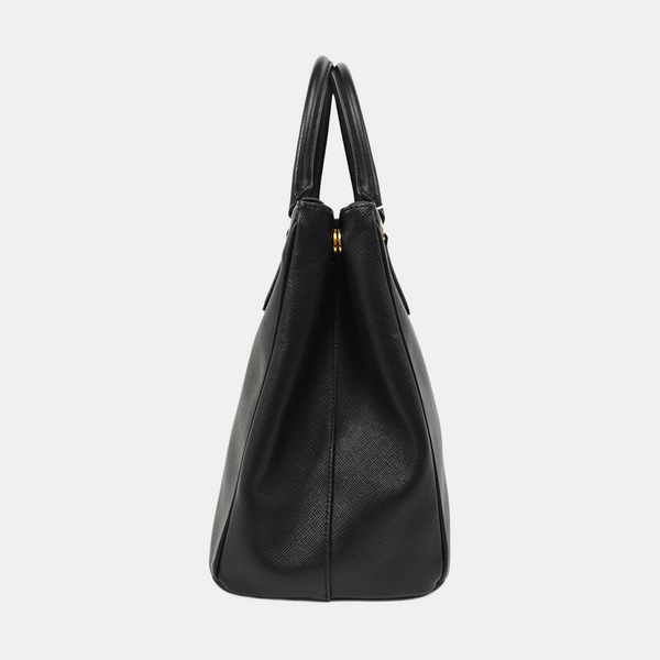 Galleria Large Saffiano Calfskin Black