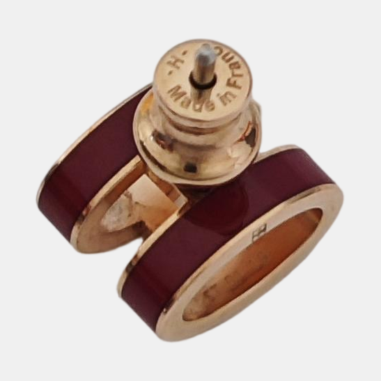 Pop H Metal Red Stud Earrings