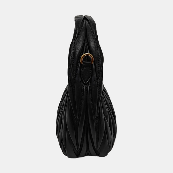 Wander Matelassé Small Quilted Lambskin Black