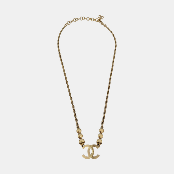Authenticated pre-owned Gold Tone Metal Synthetic Crystal Gold Necklace - Necklace at Looply