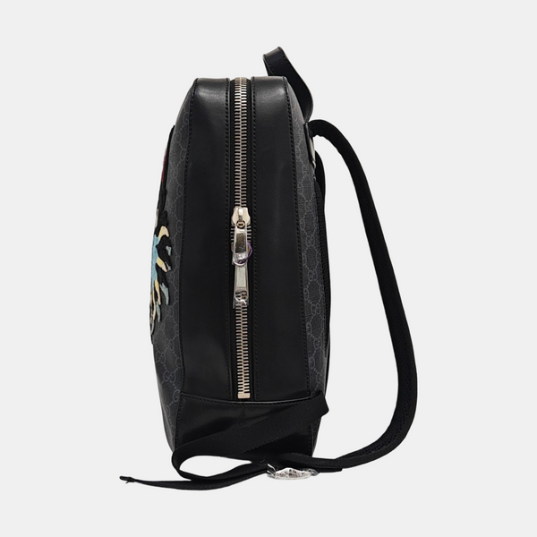 Monogram Coated Canvas Backpack Black