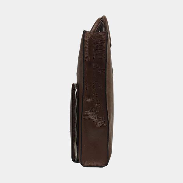 Saffiano Calfskin Tote Bag Brown