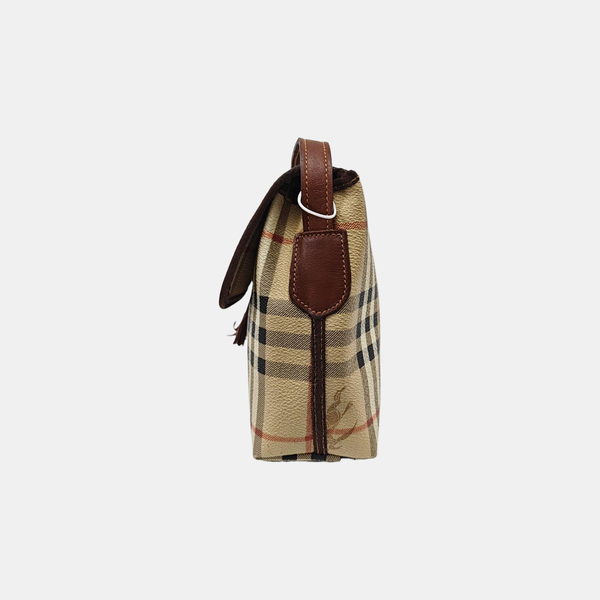 Coated Canvas Shoulder Bag Beige