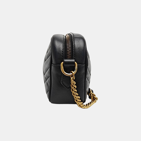 GG Marmont Mini Quilted Calfskin Black