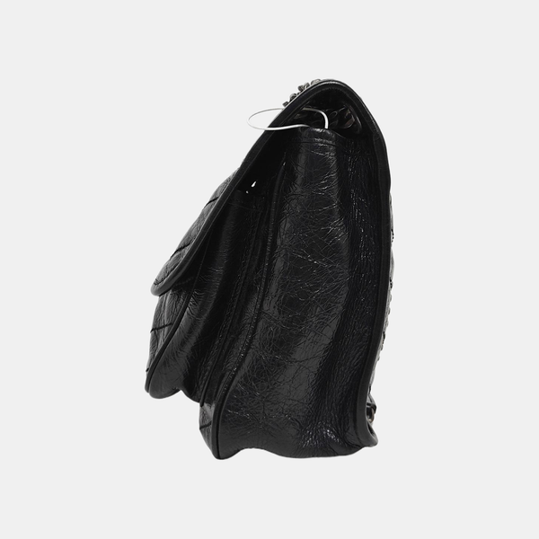 NIKI Medium Chevron Calfskin Black