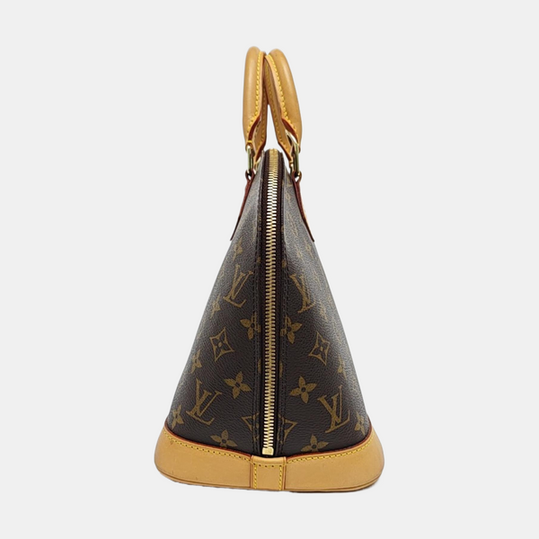 ALMA PM Monogram Coated Canvas Brown