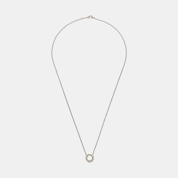 Open Circle Platinum 950 Silver Necklace