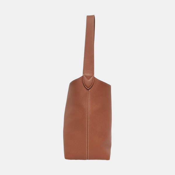 LOW KEY HOBO PM Monogram Calfskin Brown