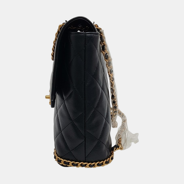 Quilted Grained Calfskin Black