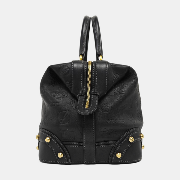 Calfskin Top Handle Bag Black