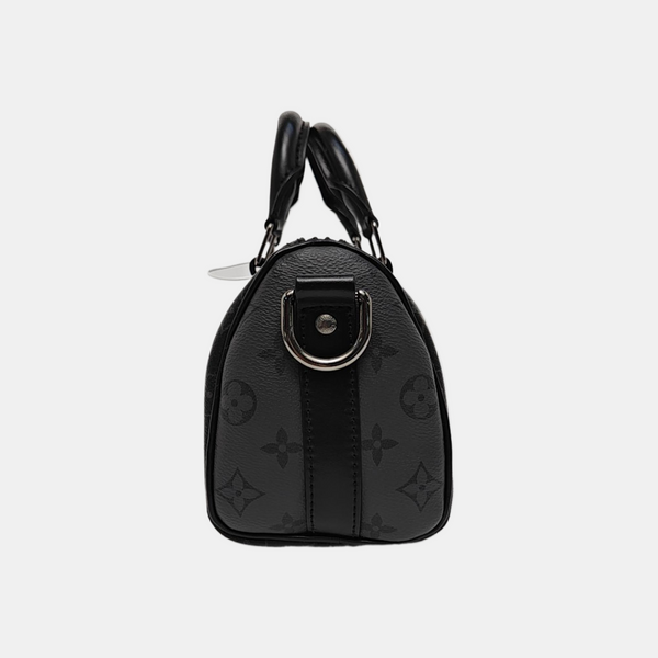 KEEPALL 25 Monogram Coated Canvas Black