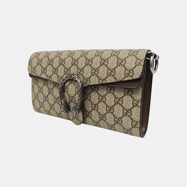 Dionysus Small Monogram Coated Canvas Beige
