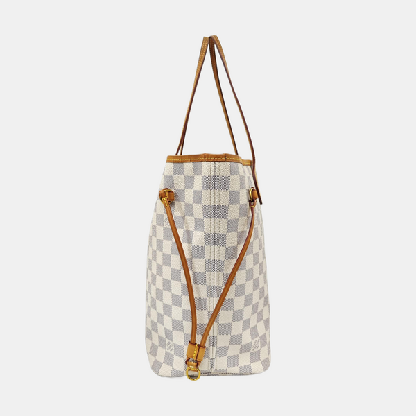 NEVERFULL MM Damier Azur Coated Canvas White