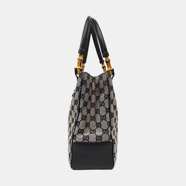 Monogram Canvas Tote Bag Gray