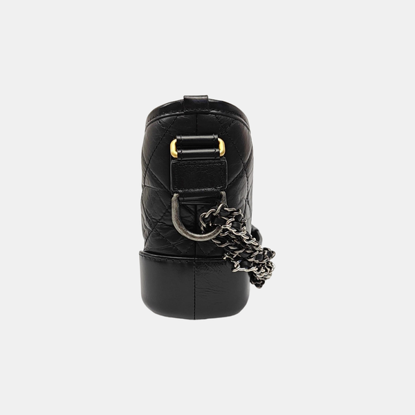 GABRIELLE Small Quilted Vintage Calf Black