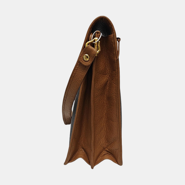 Coated Canvas Crossbody Bag Brown