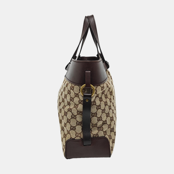 Monogram Canvas Tote Bag Brown