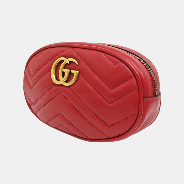 GG Marmont Super Mini Quilted Calfskin Red