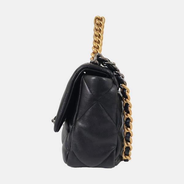 CHANEL 19 Small Quilted Lambskin Black