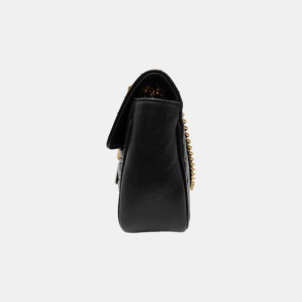 GG Marmont Medium Quilted Calfskin Black